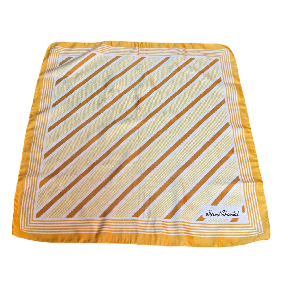 Marie Chantal Vintage Yellow Striped Square Neck Scarf